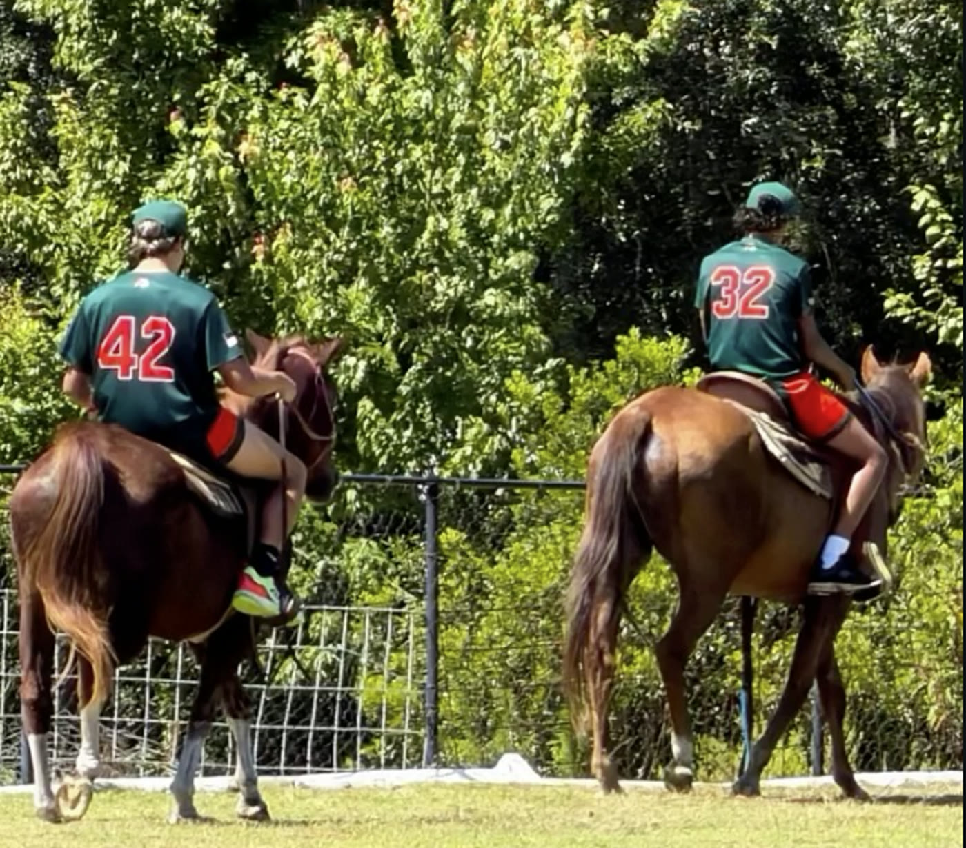 DDLA athletes riding horses in uniform