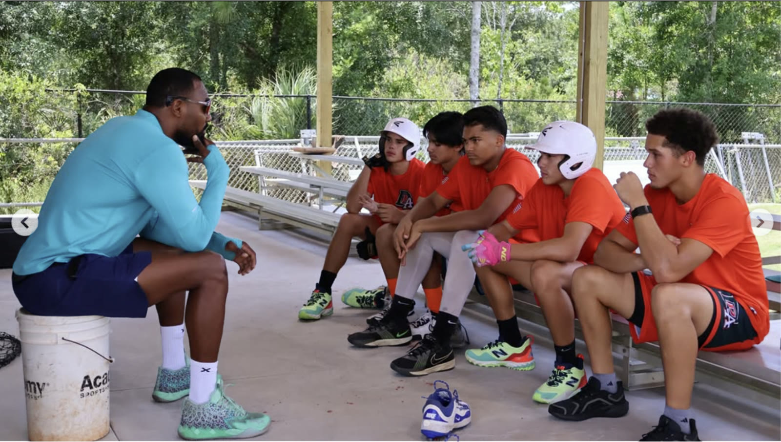 Coach huddle at the DDLA pavilion